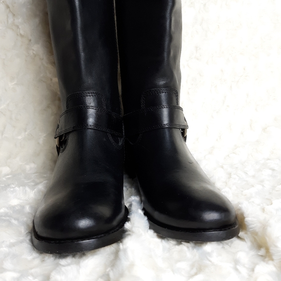 Frye Melissa Black leather buckle Harness Boots size 5.5 - Picture 6 of 8